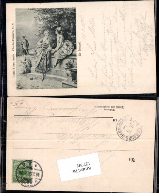 127747,Künstlerkarte Goens & Nau Berlin Karte 6 Jugendstil Frauen