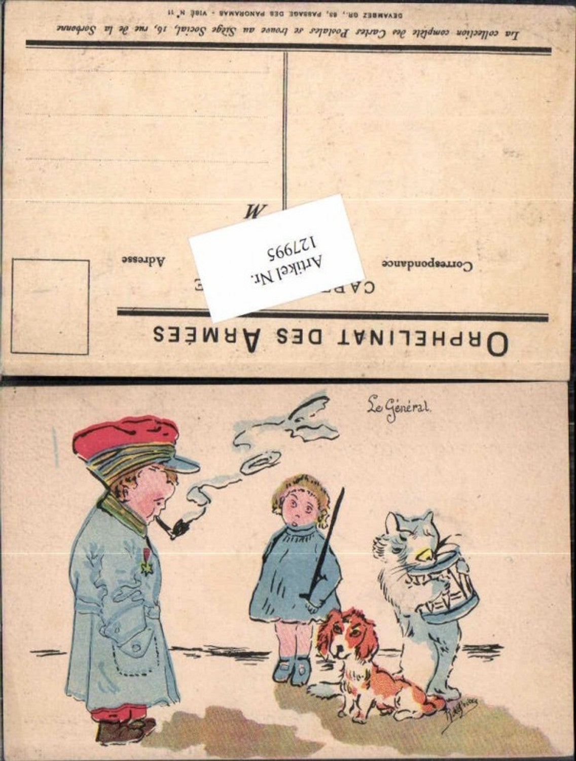 127995,Kindersoldat m. Orden Pfeife Hund General