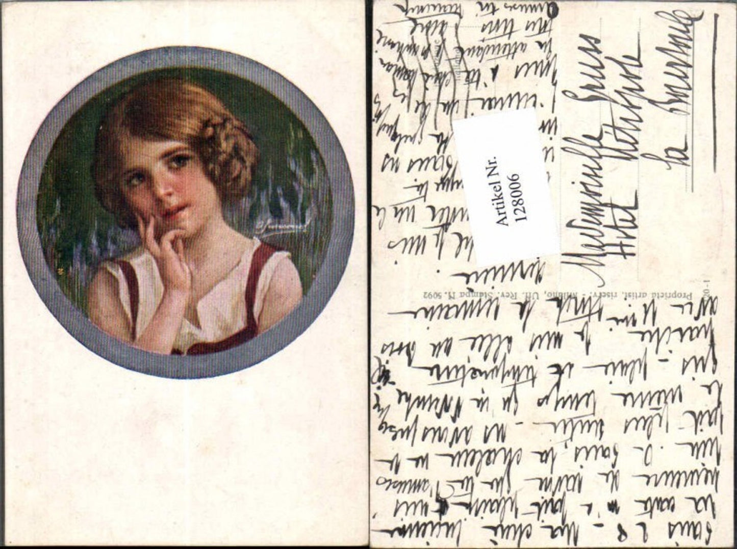 128006,Süsse Kinder Künstlerkarte Kind nachdenklich