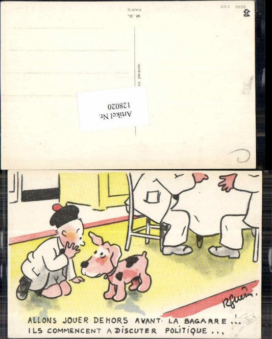 128020,Hund Süsse Kinder Künstlerkarte