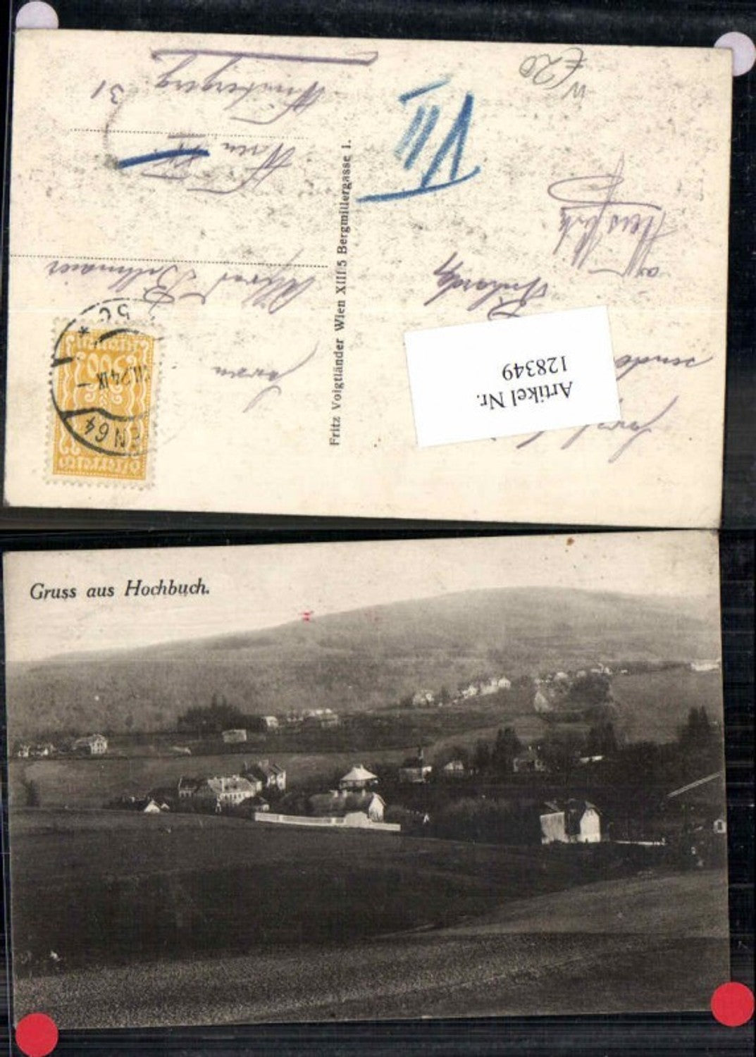 128349,Gruss aus Hochbuch bei Gablitz im Wienerwald 1923