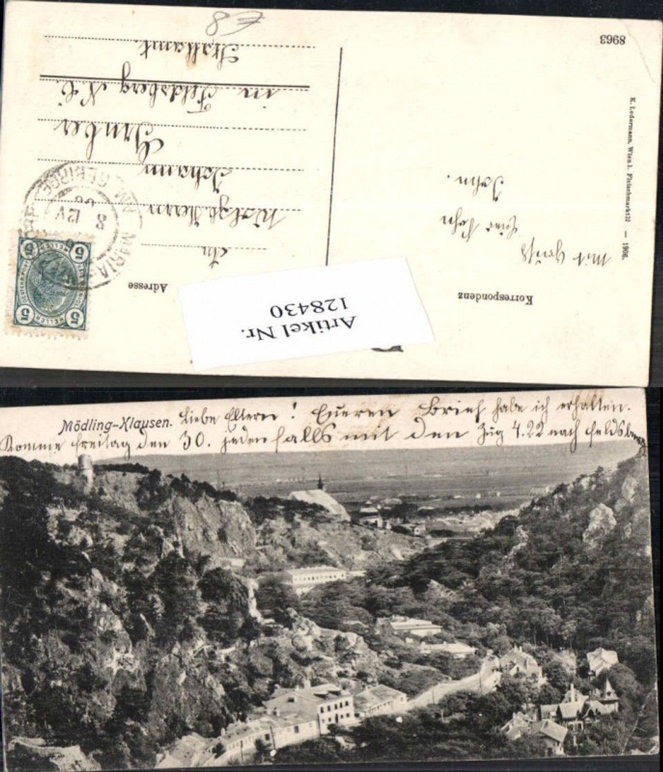 128430,Mödling Klausen Partie um 1905