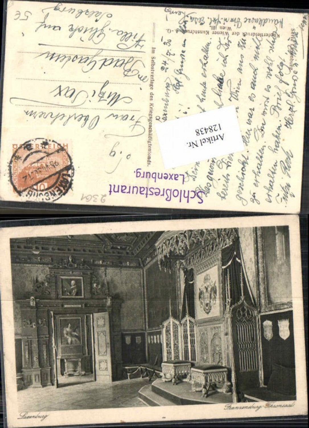 128438,Laxenburg bei Wien Franzensburg Innen Thronsaal