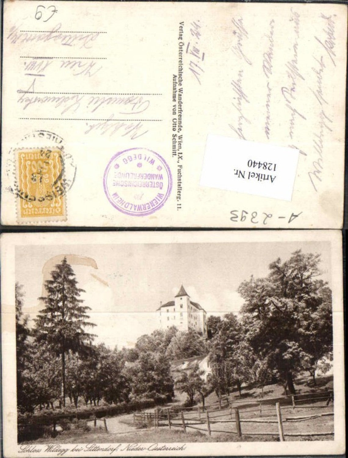 128440,Schloss Wildegg bei Sittendorf 1920