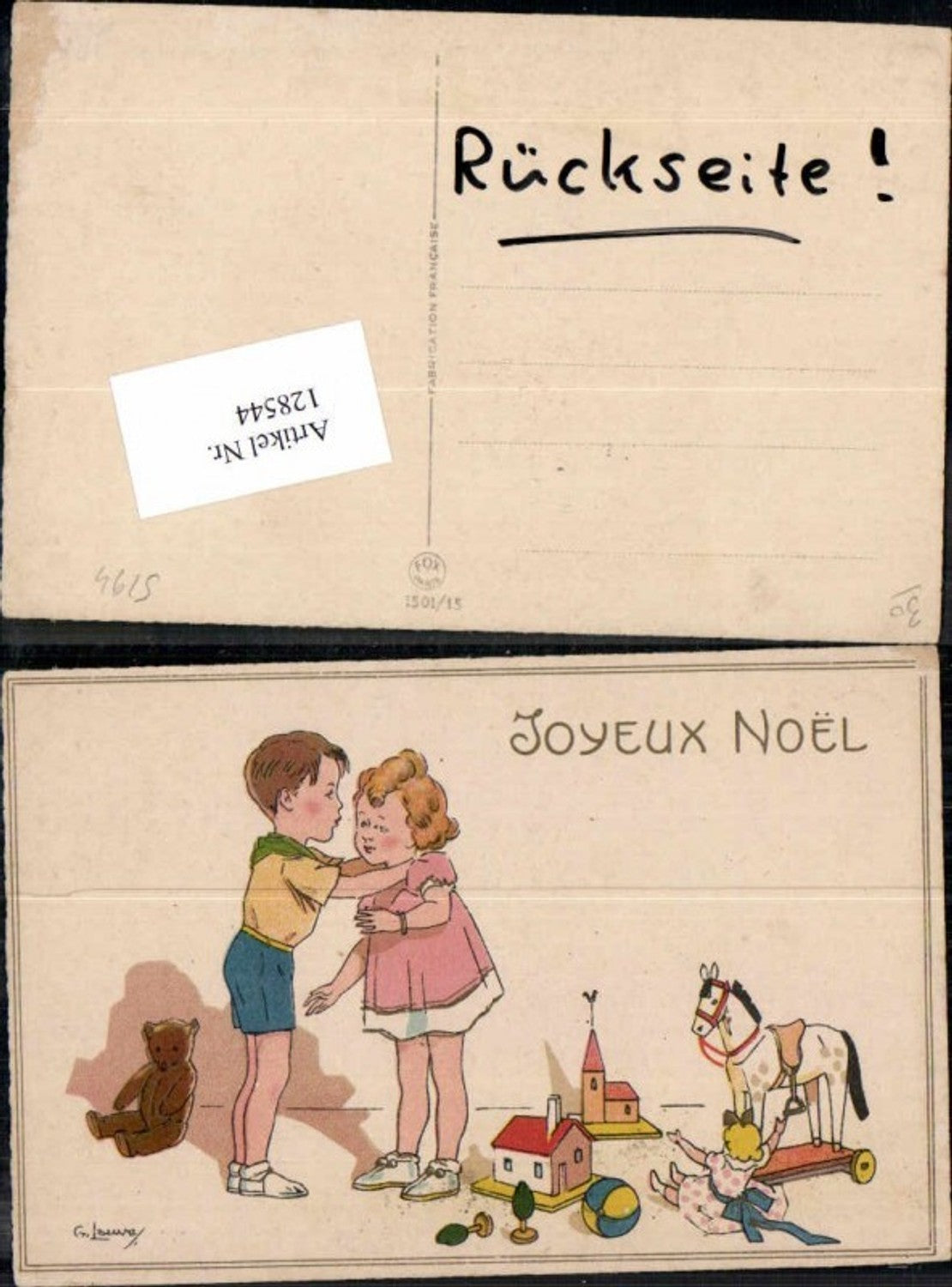 128544,Tolle Künstler AK Kinder Spielzeug Teddy Teddybär Schaukelpferd Puppe Mädchen