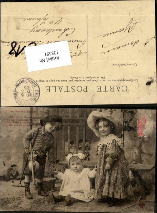 128551,Süsse Kinder m. Hut Ball Baby