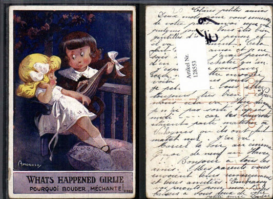 128553,Amoroso Tolle Künstler AK Kinder Chello Minnesänger Mädchen Kleid