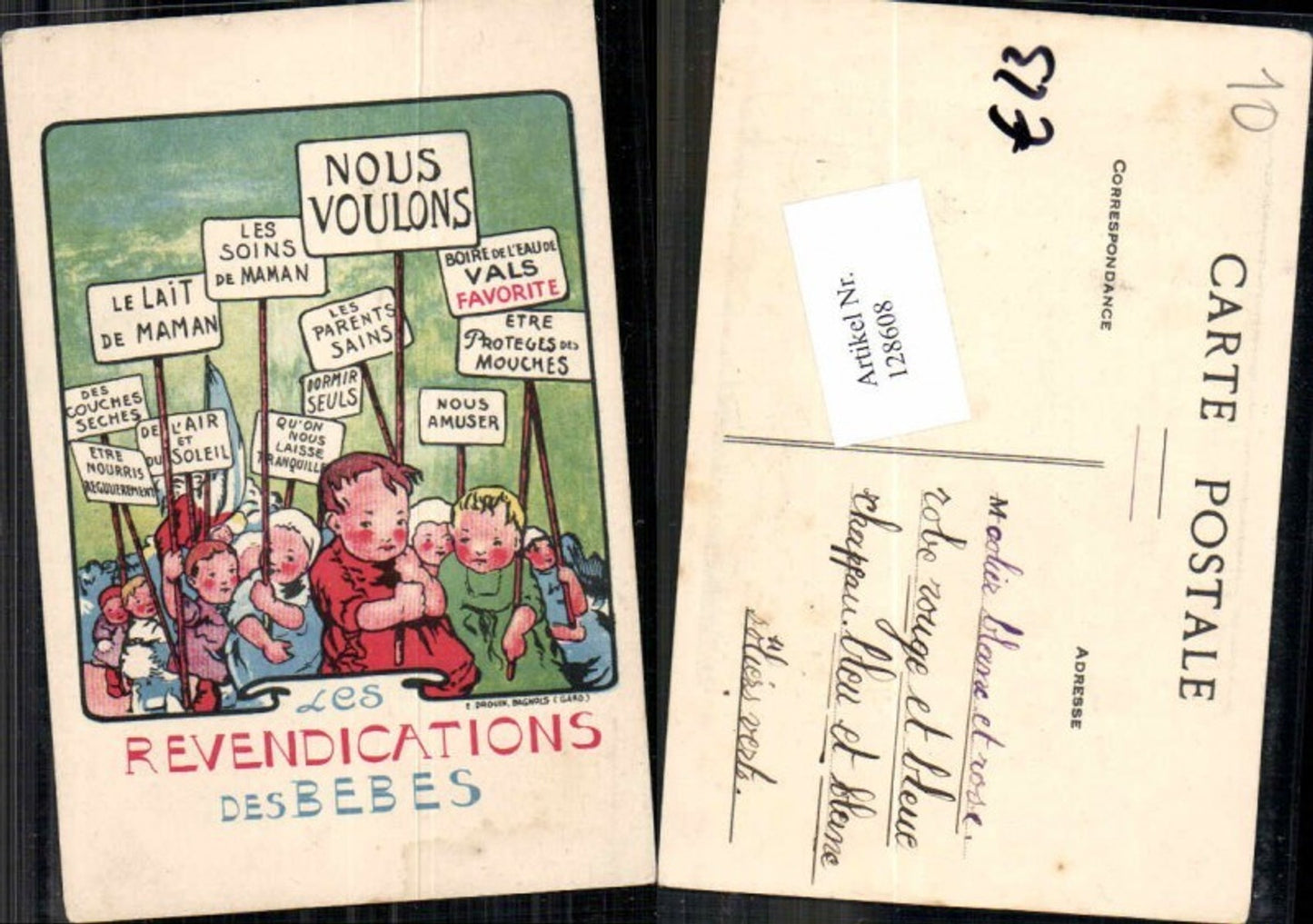 128608,E. Drouin Bagnois Kinder demonstrieren Demonstration