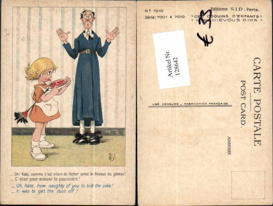 128642,Künstler AK Mädchen isst vom Kuchen sign Michou Mich
