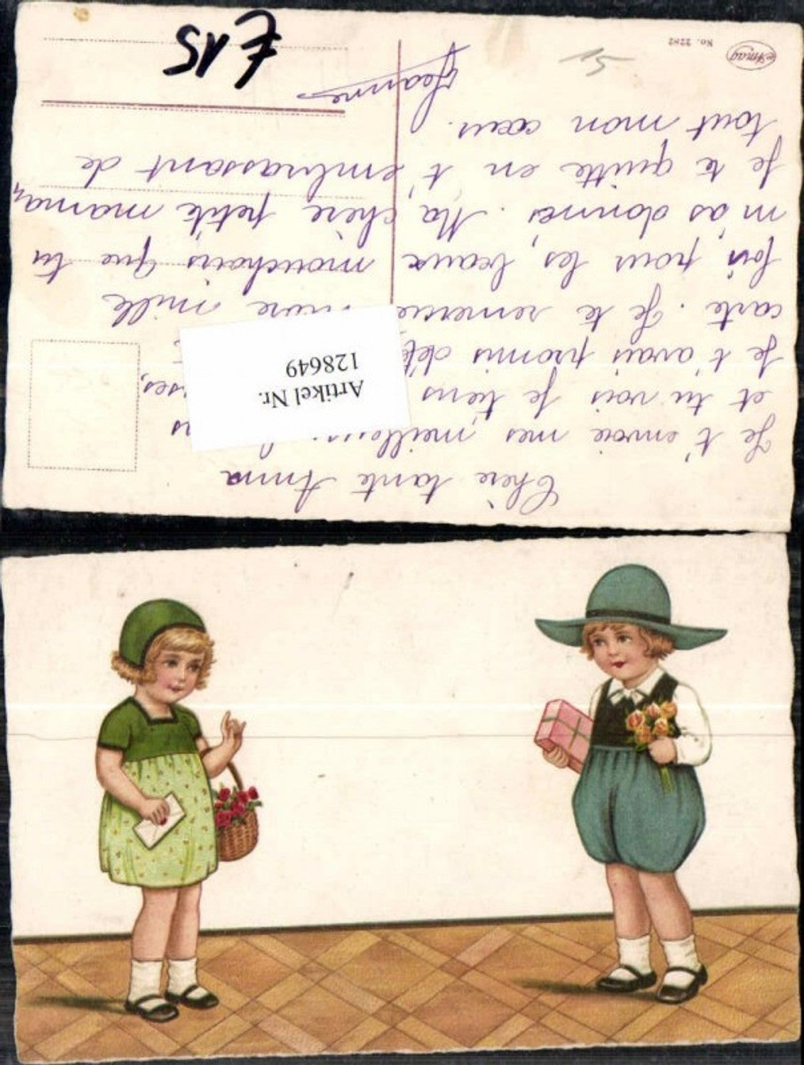 128649,Tolle Künstler AK Pauli Ebner unsign. Kinder Geschenke Hut pub Amag 2282