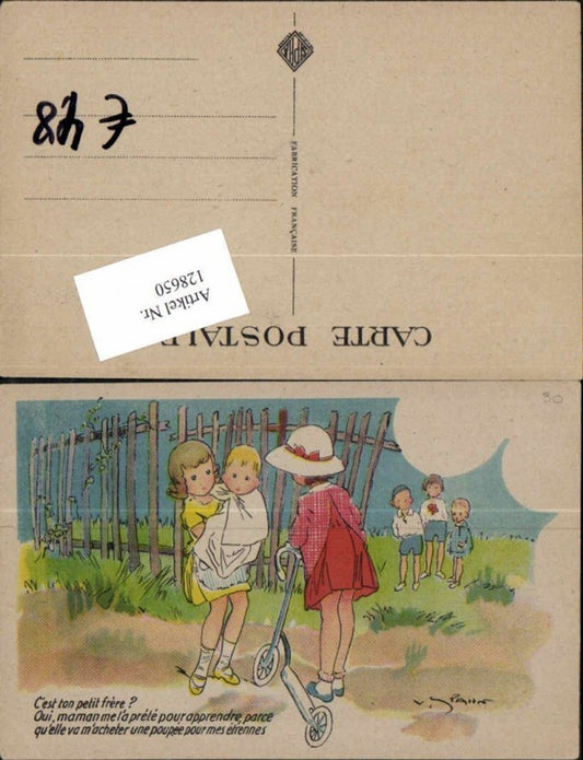 128650,Tolle Künstler AK Kinder Baby sign. V. Spahn Pahn ?