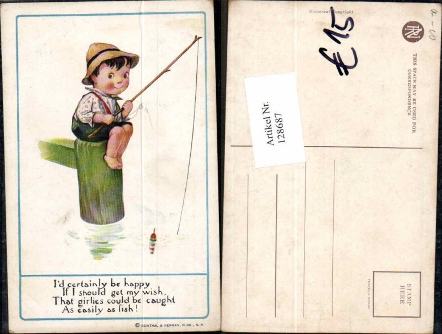 128687,Reinthal & Newmann Süsser Junge beim angeln fischen Angel