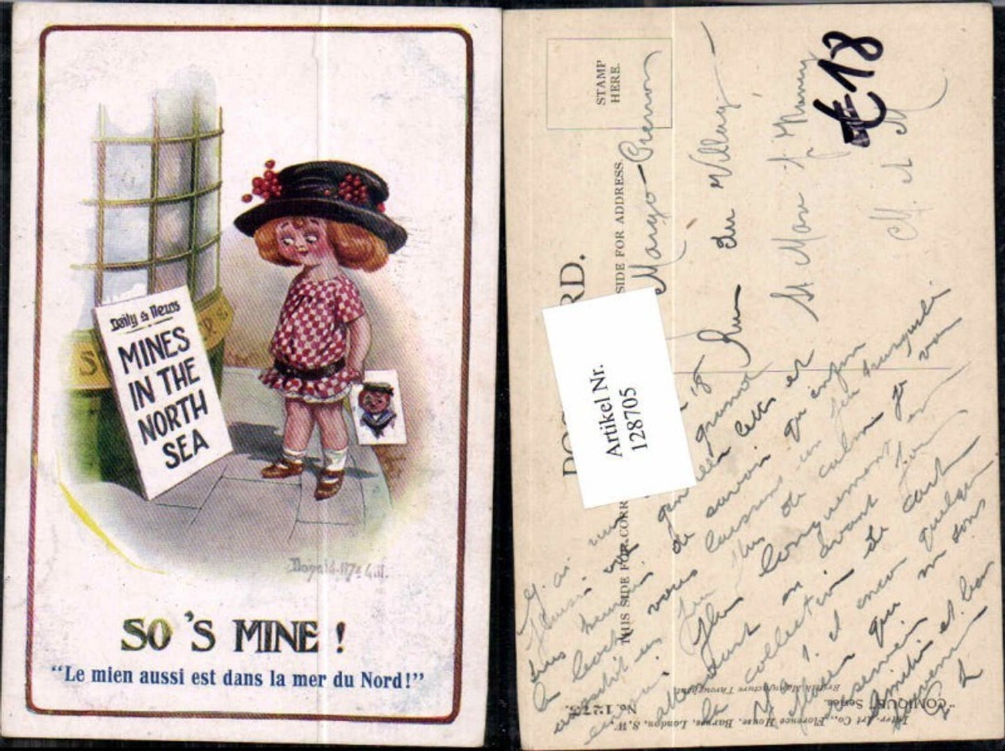 128705,Donald McGill MC Gill Mädchen m. Tollen Hut Künstler AK