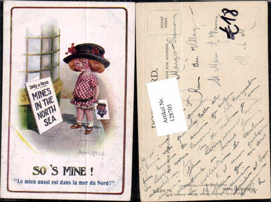 128705,Donald McGill MC Gill Mädchen m. Tollen Hut Künstler AK