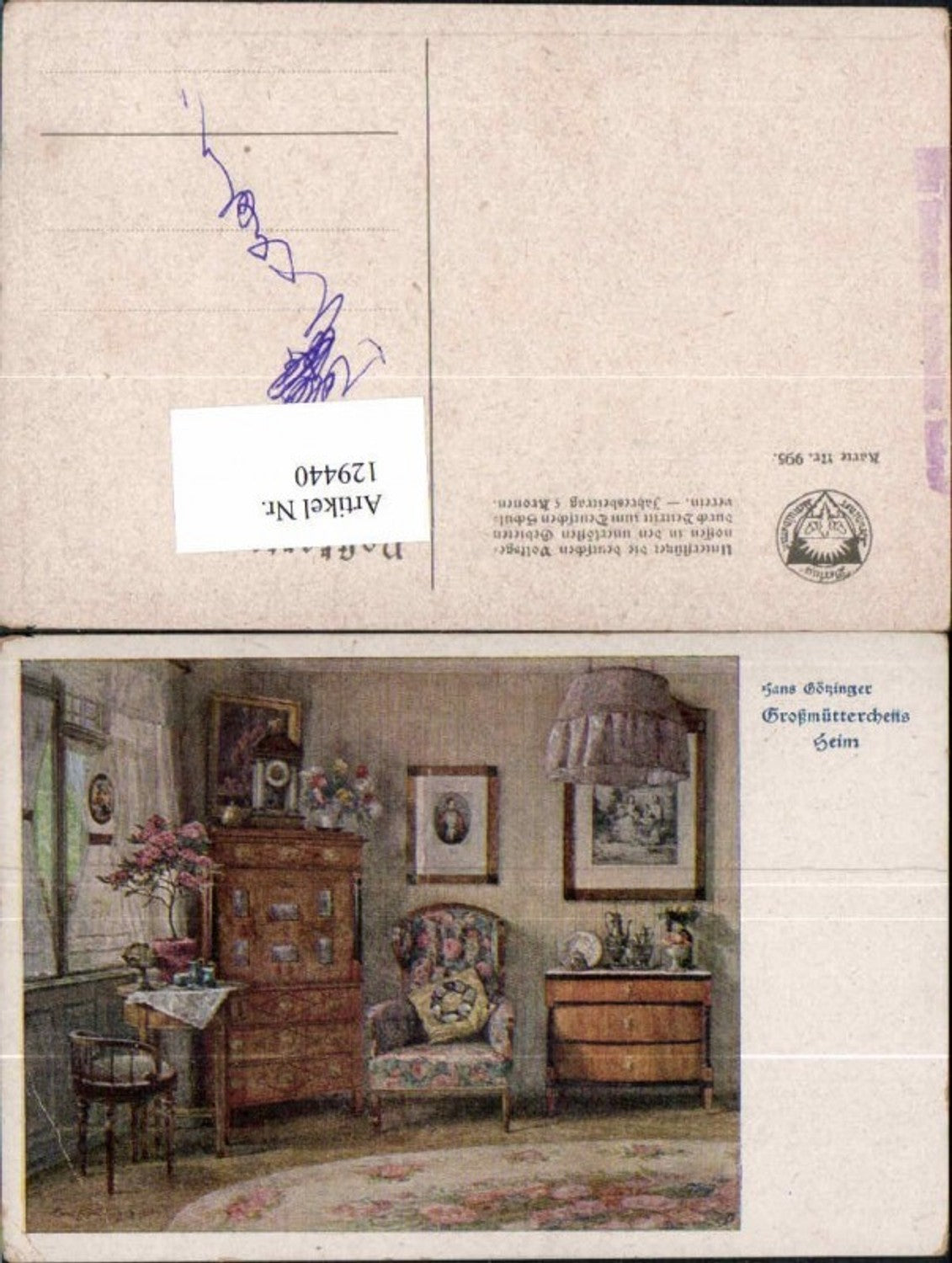 129440,Dt. Schulverein 995 Hans Götzinger Großmütterchen Stübchen