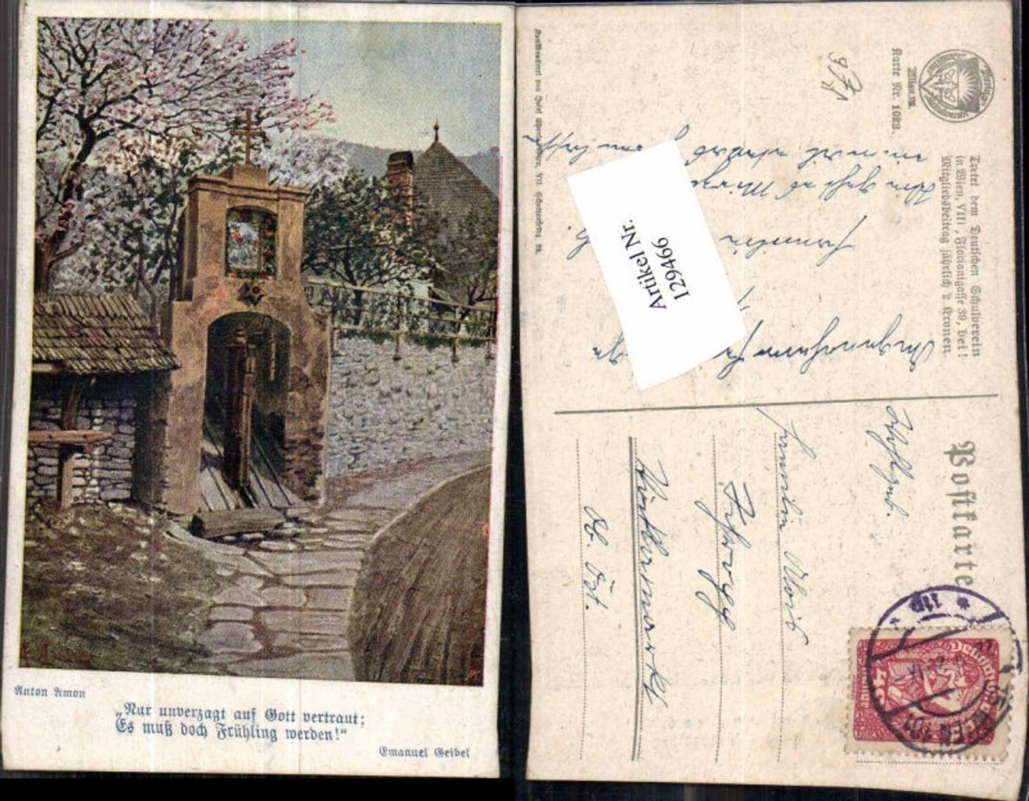 129466,Dt. Schulverein 1022 Anton Amon Marterl Wegkreuz