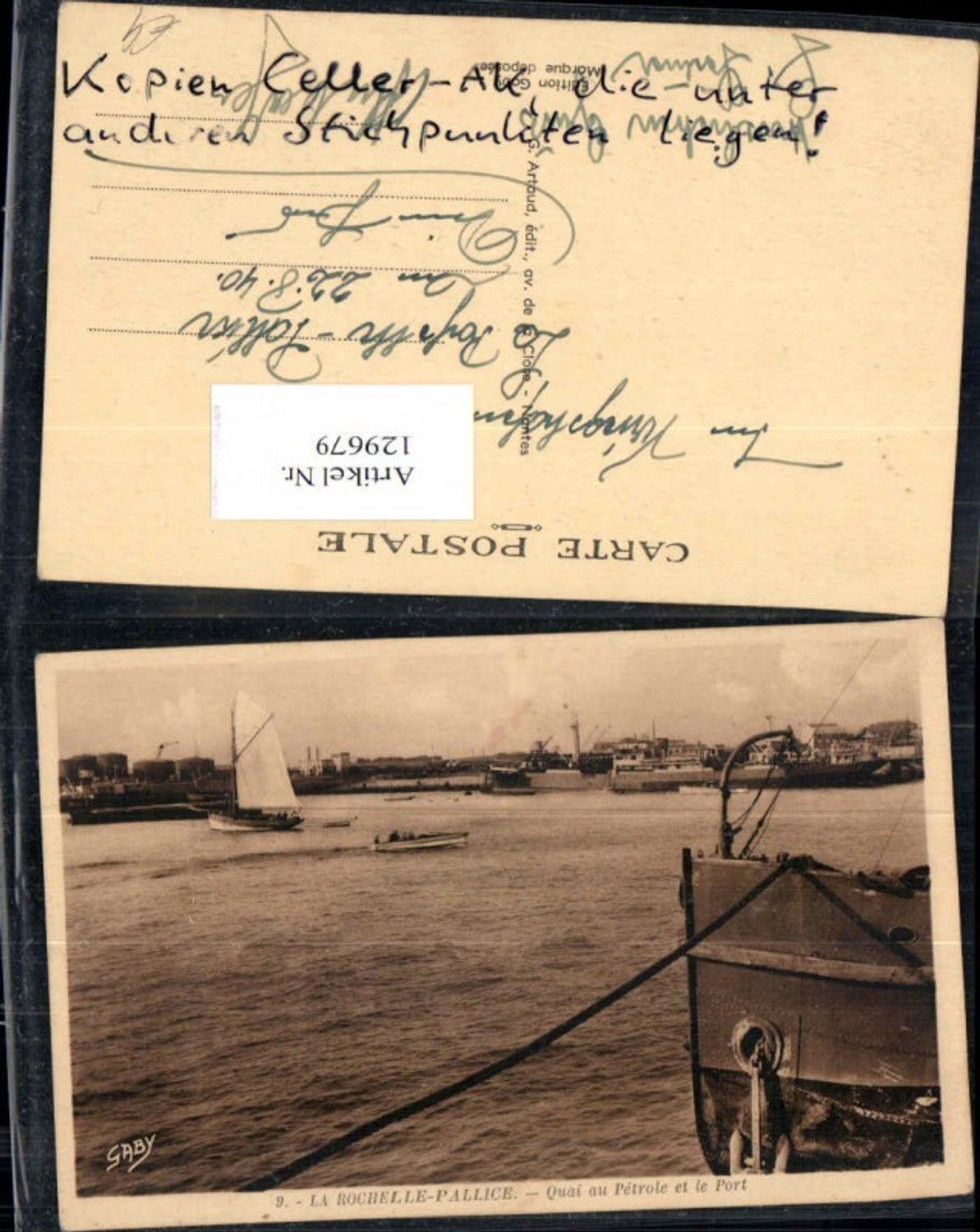 129679,La Rochelle Pallice Quai au Petrole et le port segelboot