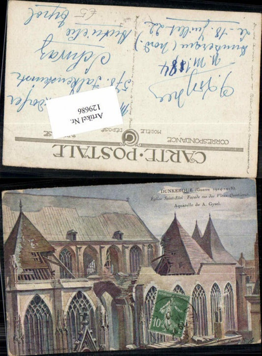 129686,Dunkerque Eglise Saint Etoi sign. A. Gysel