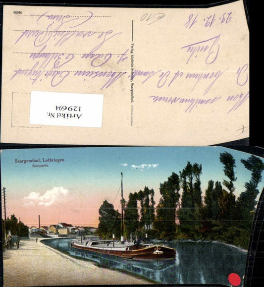 129694,Saargemünd Lothringen Saarpartie Boot