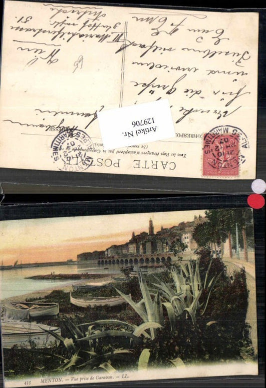 129706,Menton Vue Prise de Garavan pub LL 435