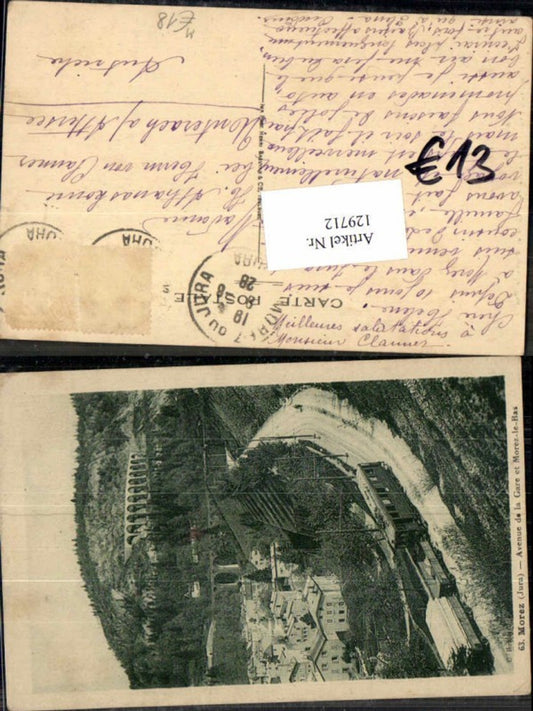 129712,Morez Avenue de la Gare Morez la bas Lokomotive STrassenbahn Lastenzug