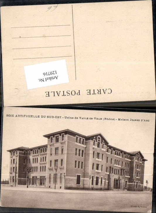 129716,Artificielle du Sud Est Usine de Vaulx en Velin Rhone Maison Jeanne Arc