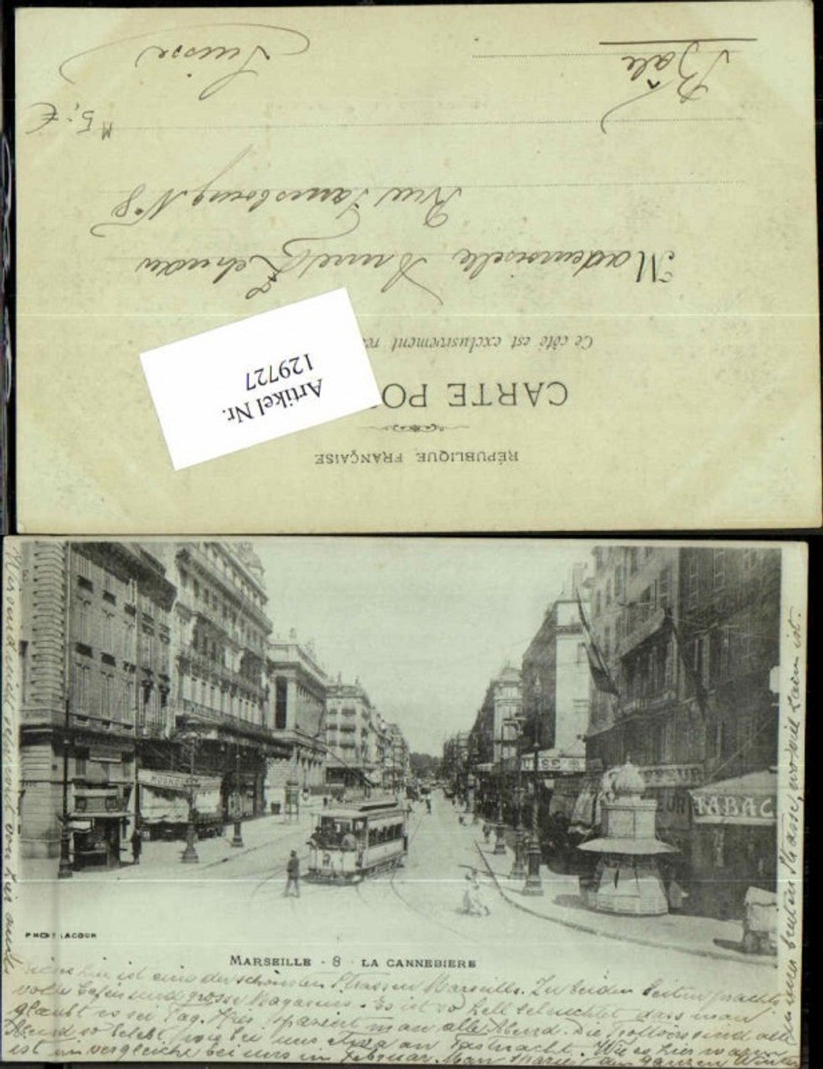 129727,Marseille La Cannebiere Strassenbahn Tramway Tram