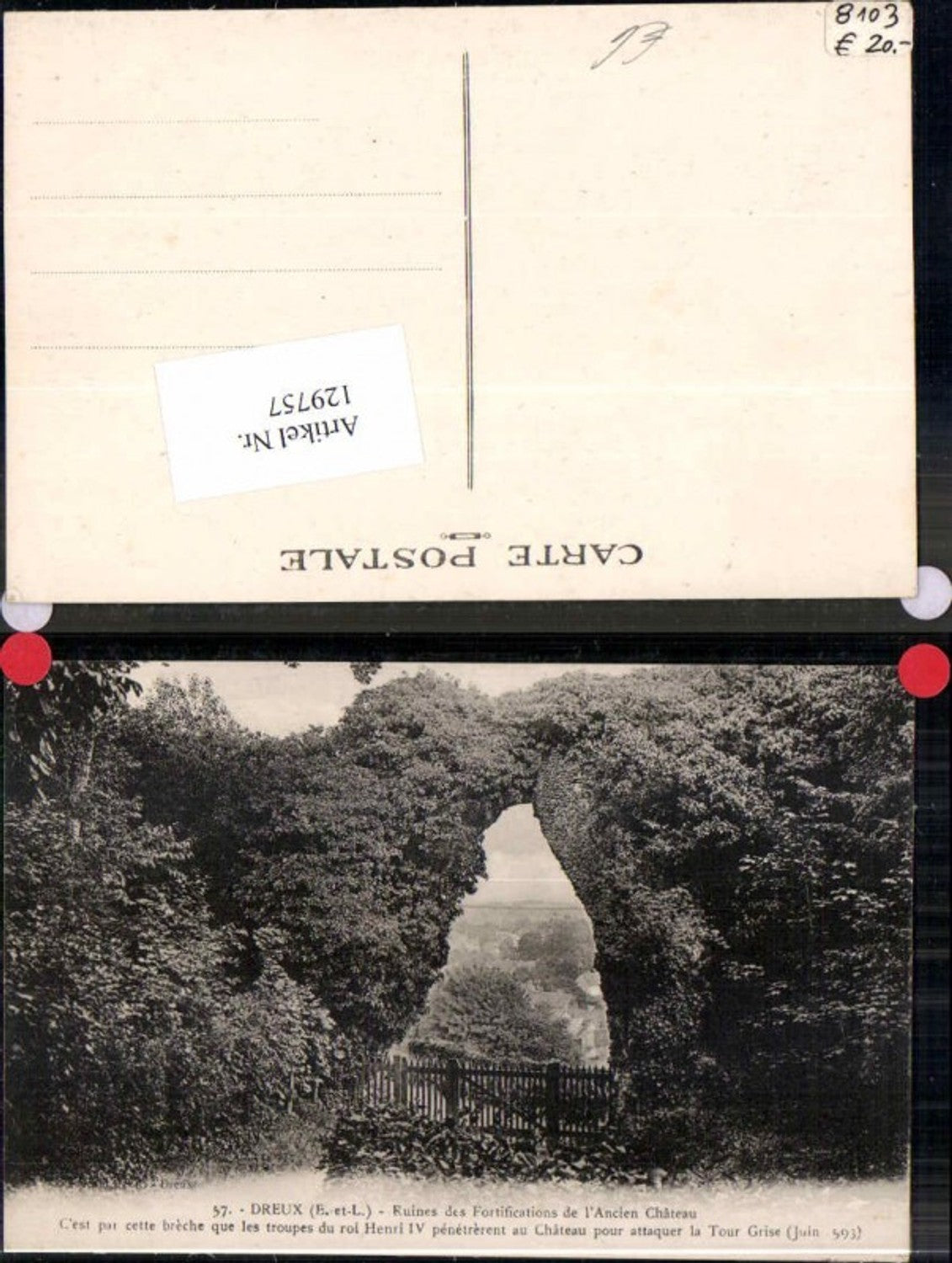 129757,Dreux Ruines des Fortifiction