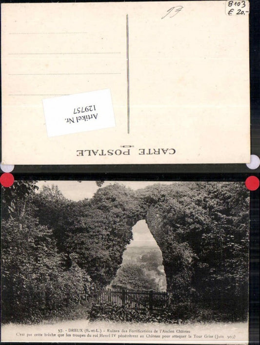 129757,Dreux Ruines des Fortifiction