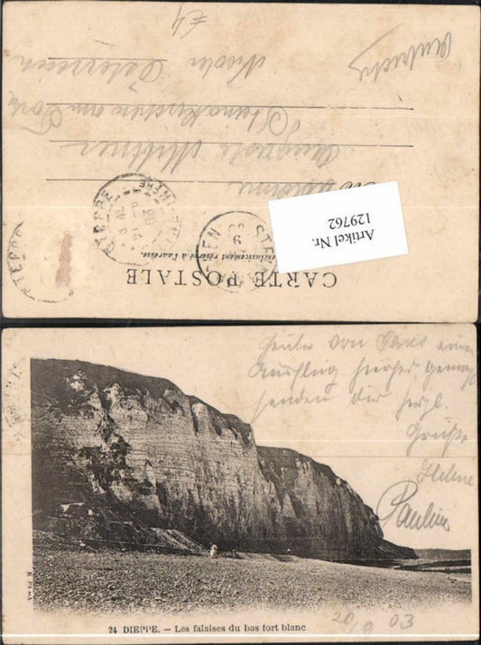 129762,Dieppe les falaises du bas fort blanc 1902