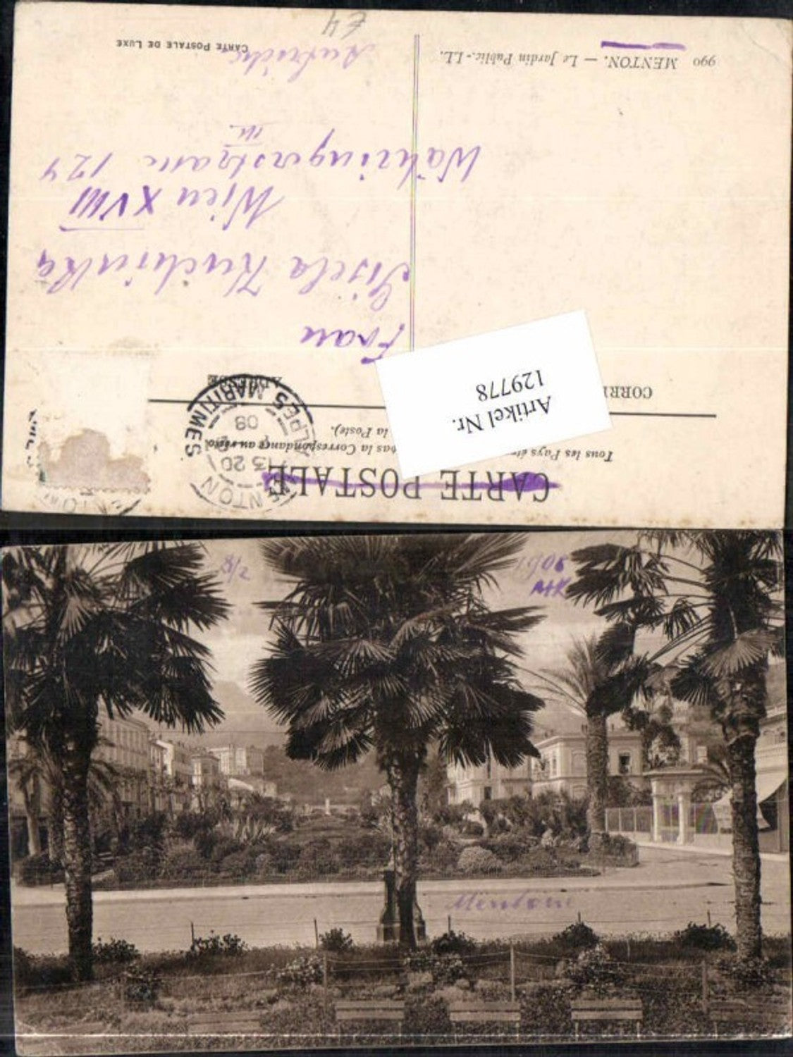 129778,Menton Le Jardin Public pub LL 990