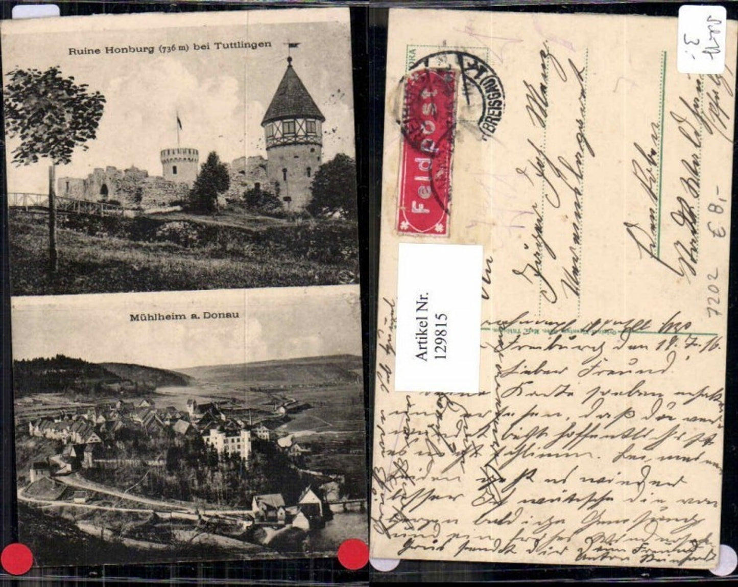 129815,Mühlheim a.d. Donau Ruine Honburg bei Tuttlingen