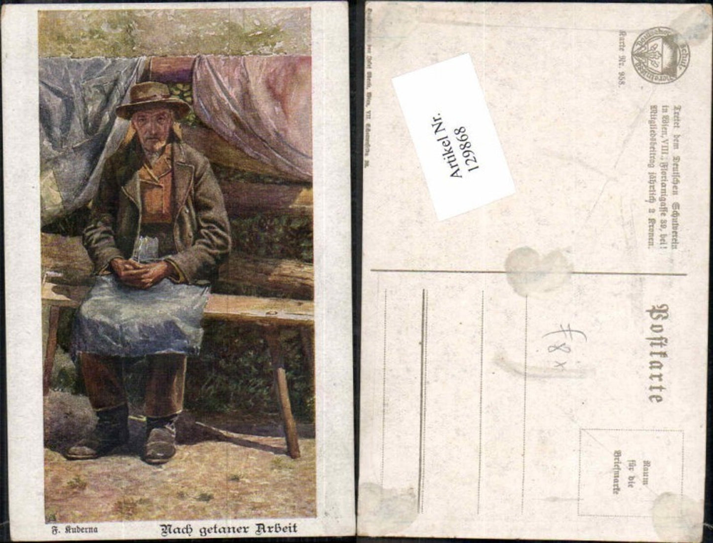 129868,Dt. Schulverein 958 F. Kuderna Nach getaner Arbeit