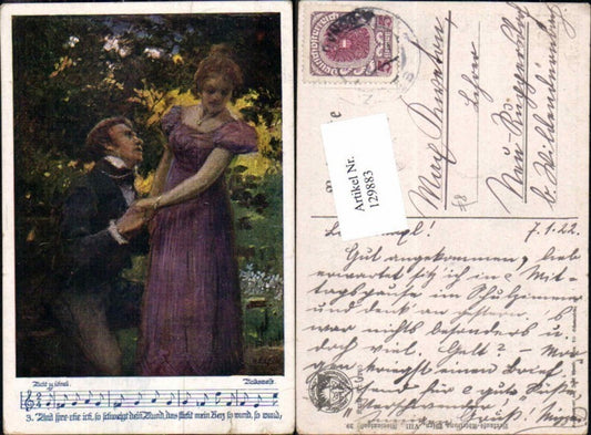 129883,Dt. Schulverein 1205 Liebespaar Paar Kleid Frau