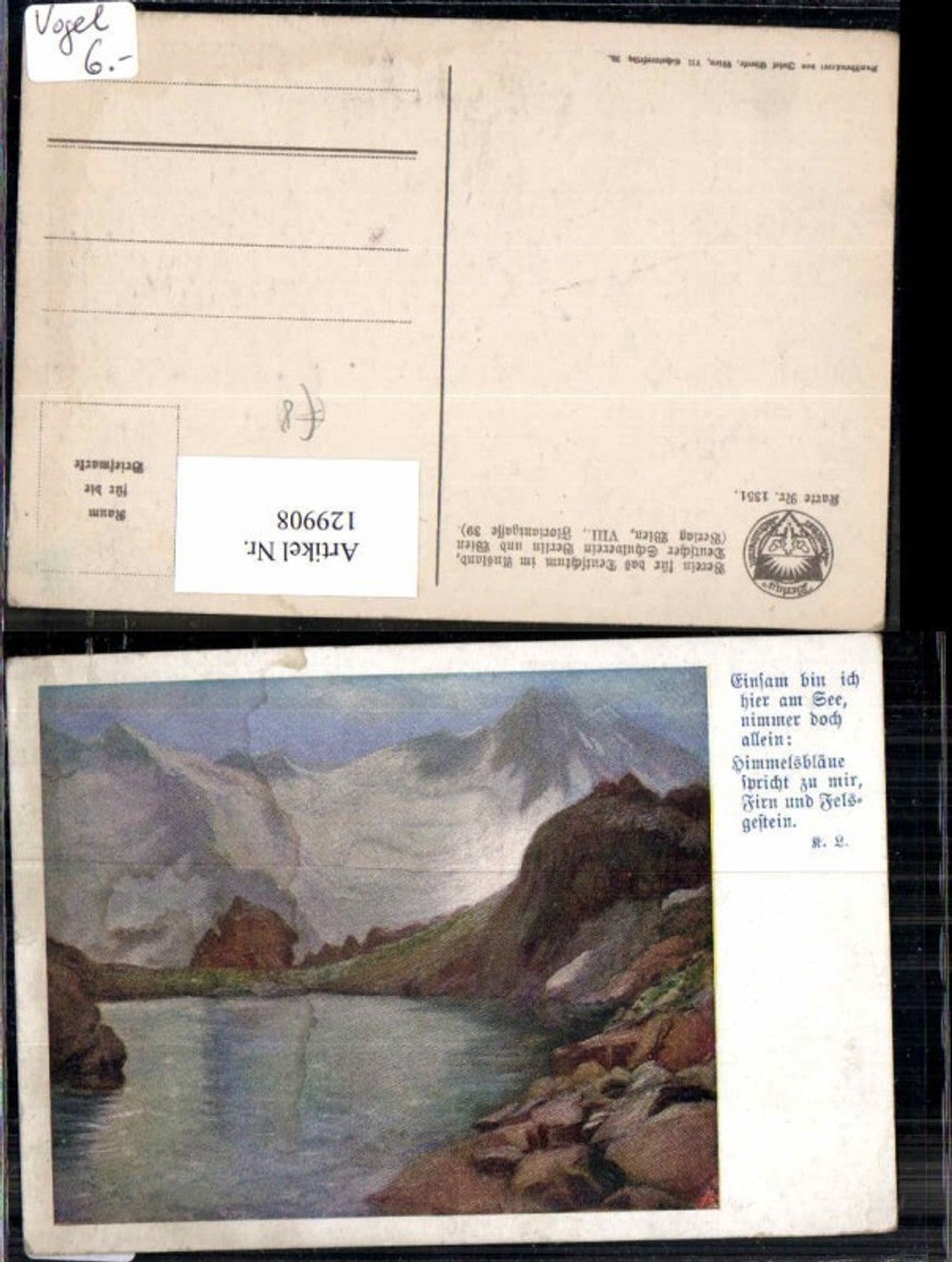 129908,Dt. Schulverein 1351 Gletschersee sign.