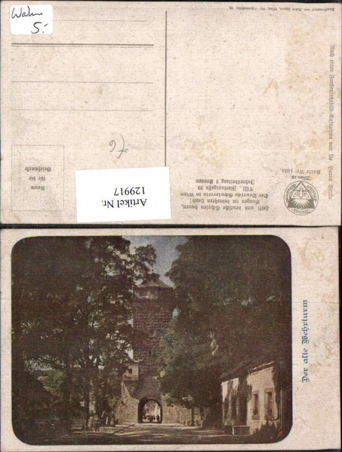 129917,Dt. Schulverein 1034 Der alte Wehrturm