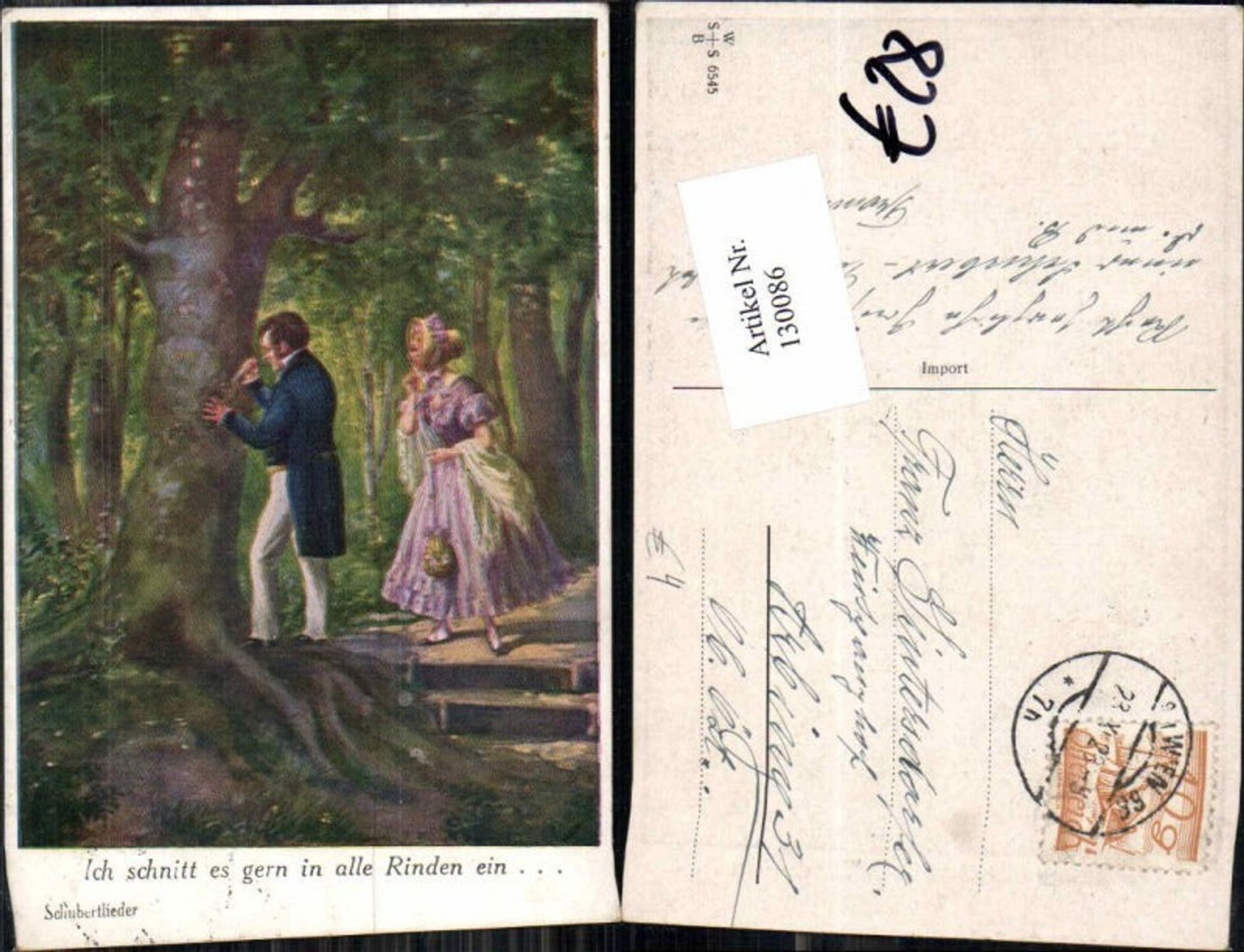 130086,Schubert Schubertlieder Ich schnitt es in alle Rinden ein Liebespaar Paar