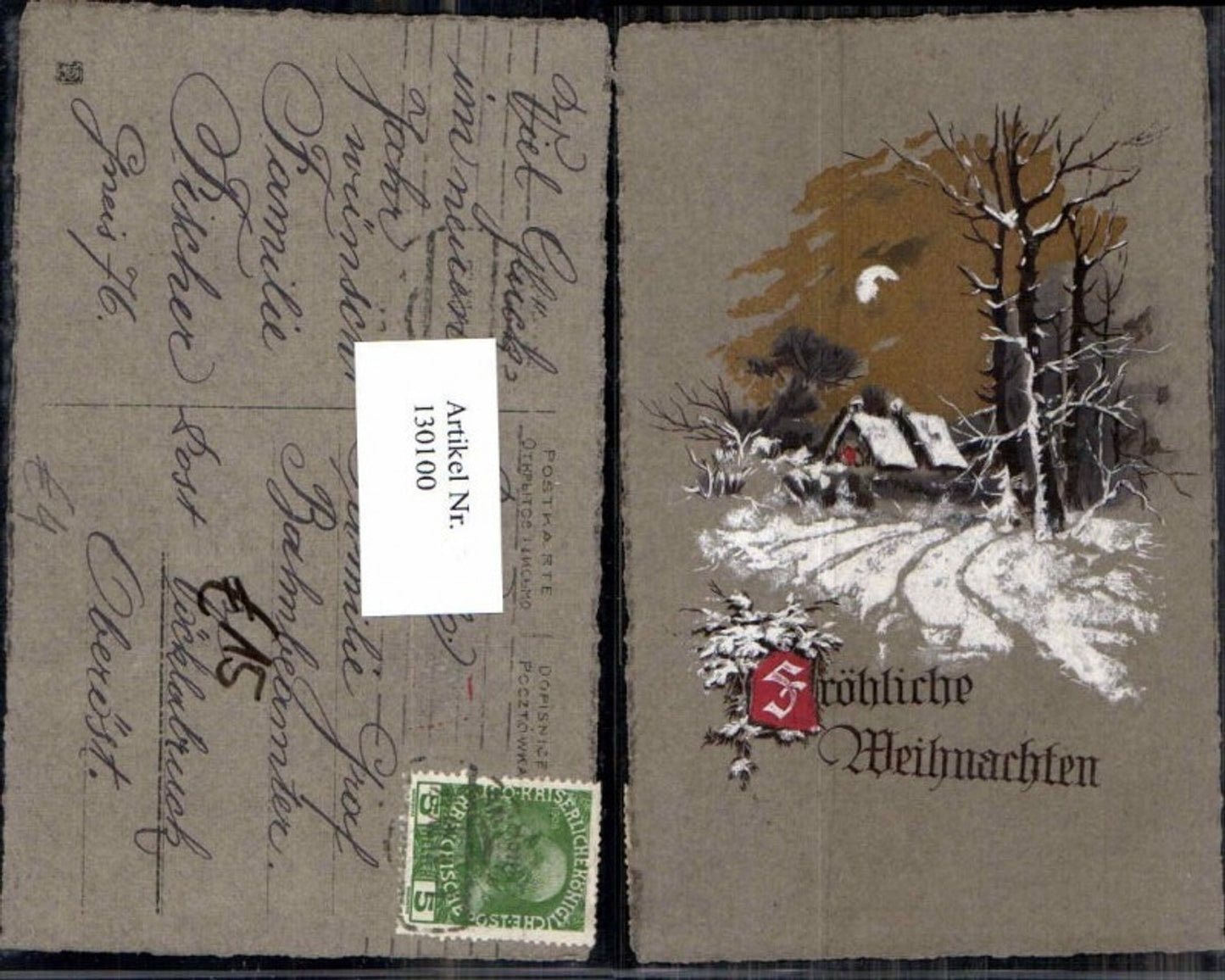 130100,Weihnachten Präge AK Wald Häuser  Tolle AK