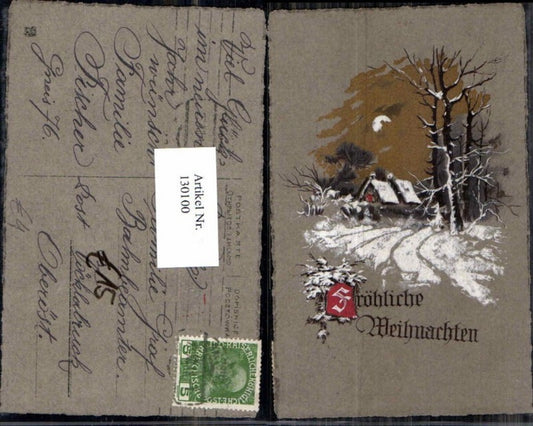 130100,Weihnachten Präge AK Wald Häuser  Tolle AK