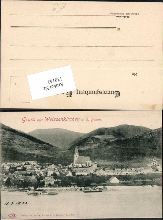 130163,Gruss aus Weissenkirchen a.d. Donau 1905