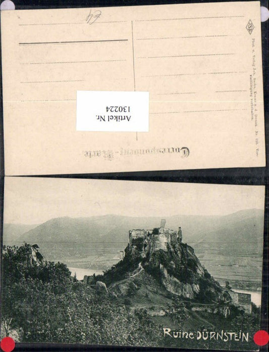 130224,Dürnstein in der Wachau Donau Ruine 1900