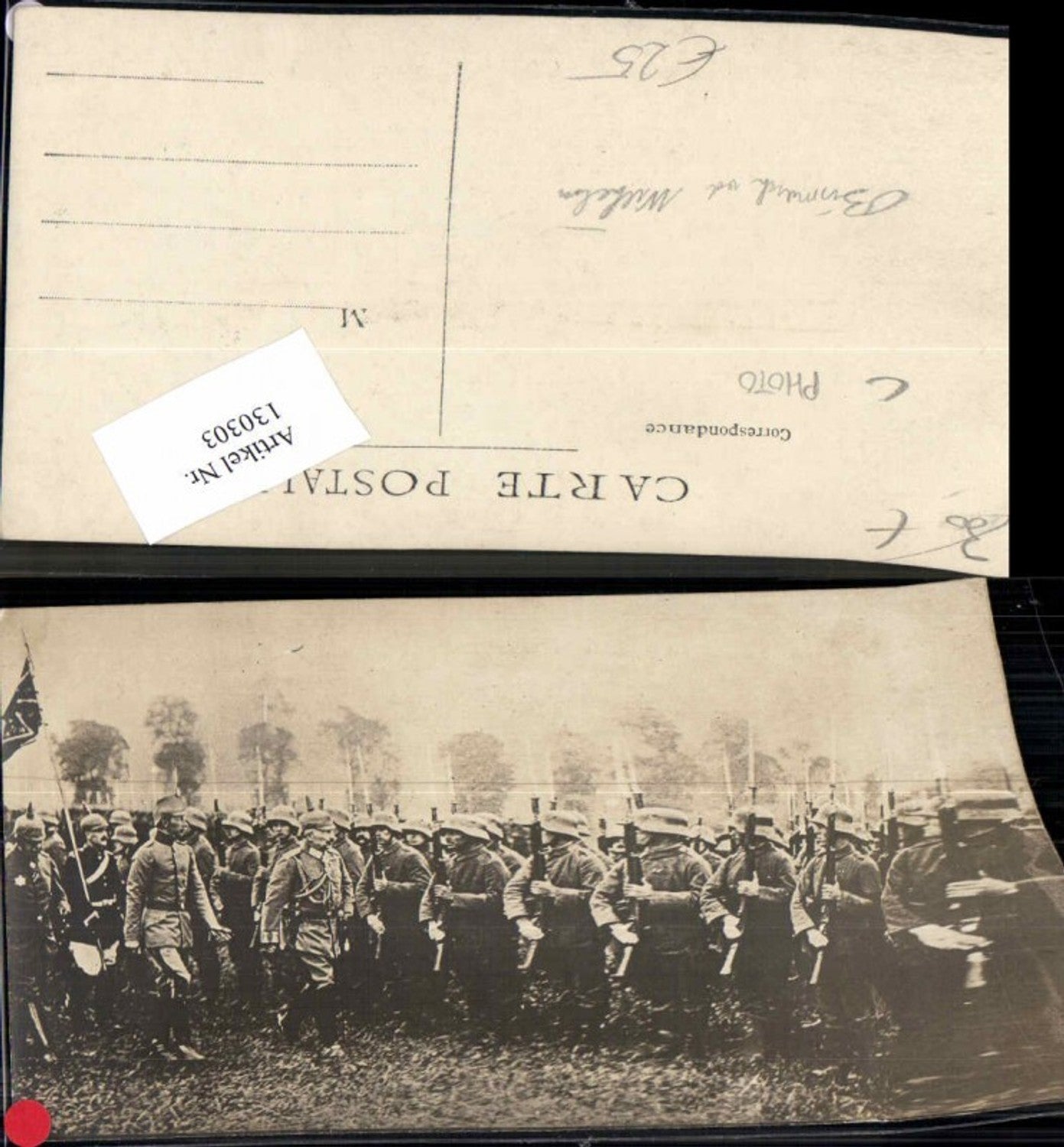 130303,Soldaten m. Kaiser Wilhelm unds Bismarck Pickelhaube FotoAK