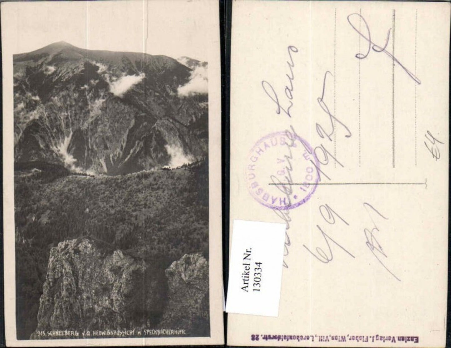 130334,Schneeberg m. Speckbacherhütte bei Puchberg