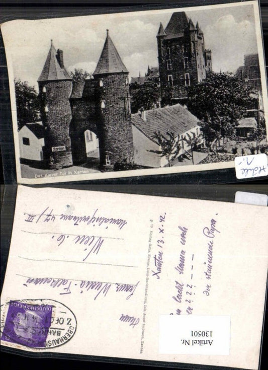 130501,Klever Tor in Xanten Bahnpost Oberhausen Zug 0601