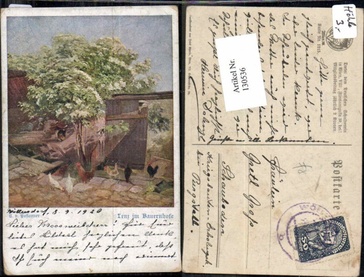 130536,Dt Schulverein 1215 Lenz im Bauernhof E.v. Possanner