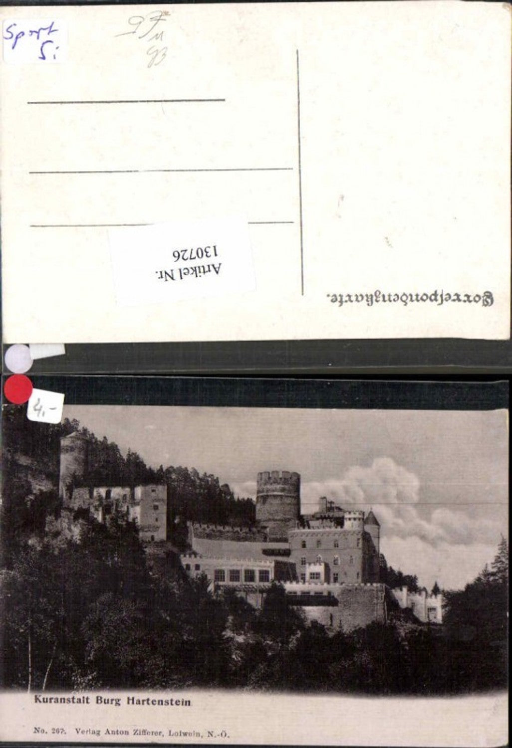 130726,Hartenstein bei Els Krems 1910 Loiwein