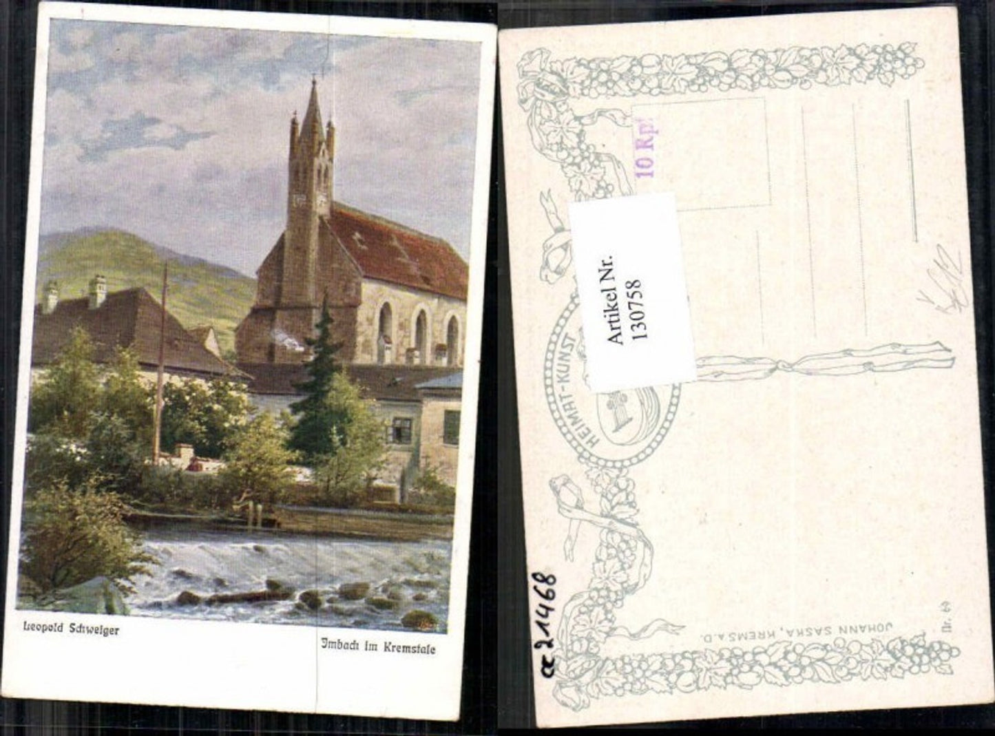 130758,Leopold Schweiger Imbach im Kremstal bei Krems heimat Kunst Nr 69