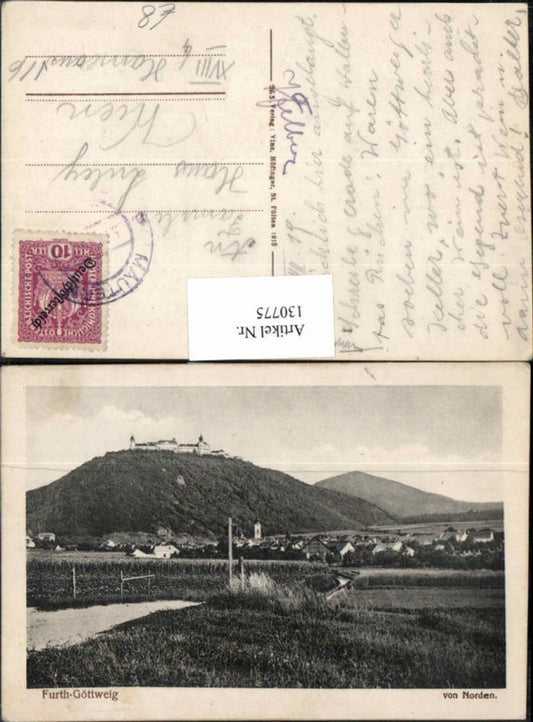 130775,Partie in Furth bei Göttweig Krems von Norden 1918