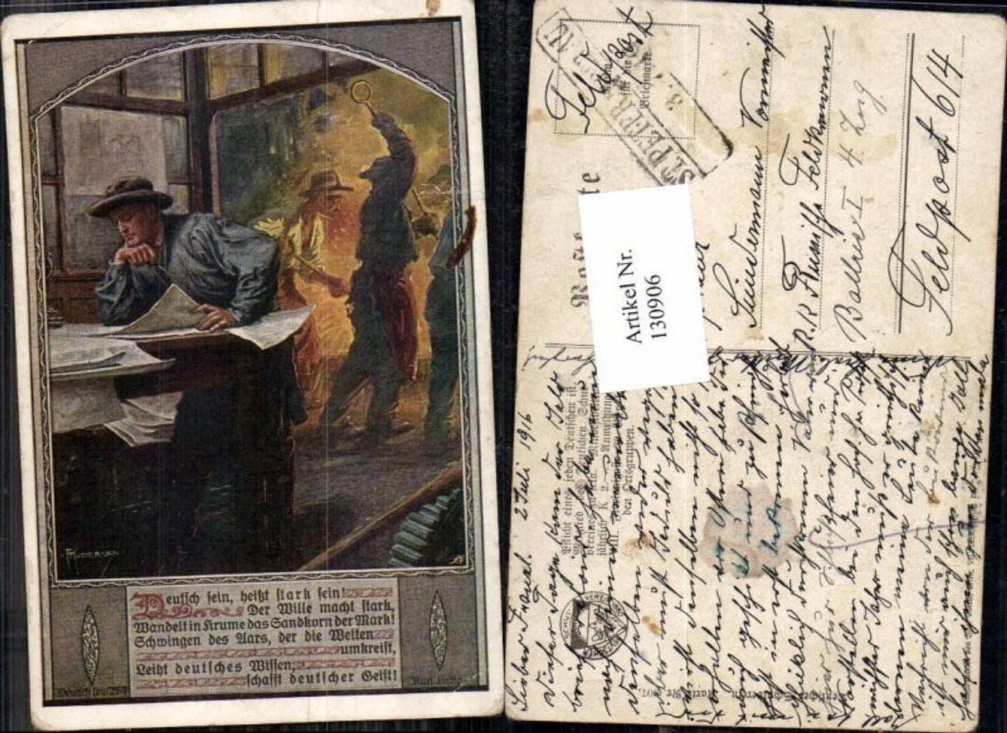 130906,Dt Schulverein 807 F. Kuderna Schmiede Schmied Patriotik