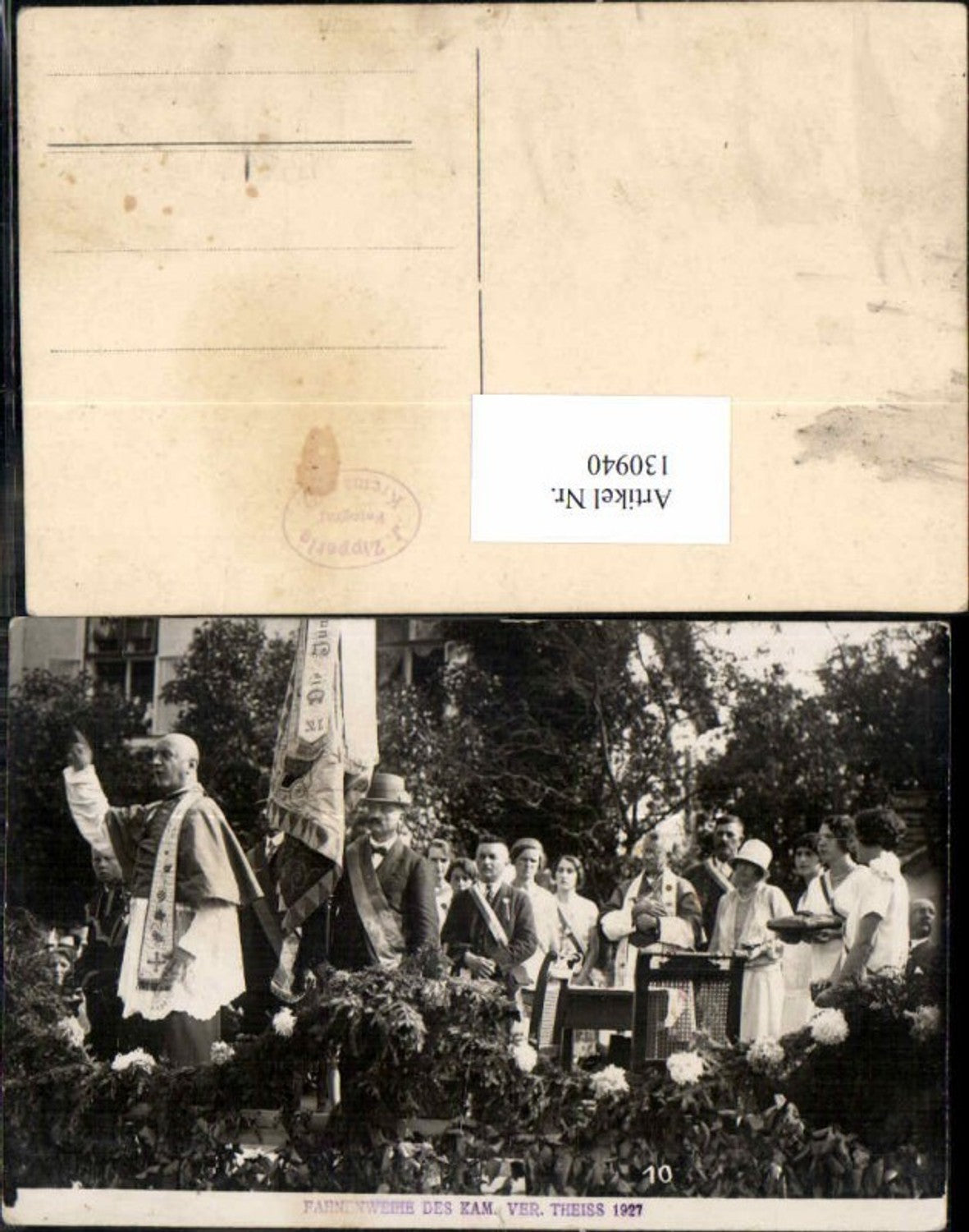 130940,RAR Theiss a.d. Donau bei Gedersdorf Fahnenweihe des Kam. Ver. 1927